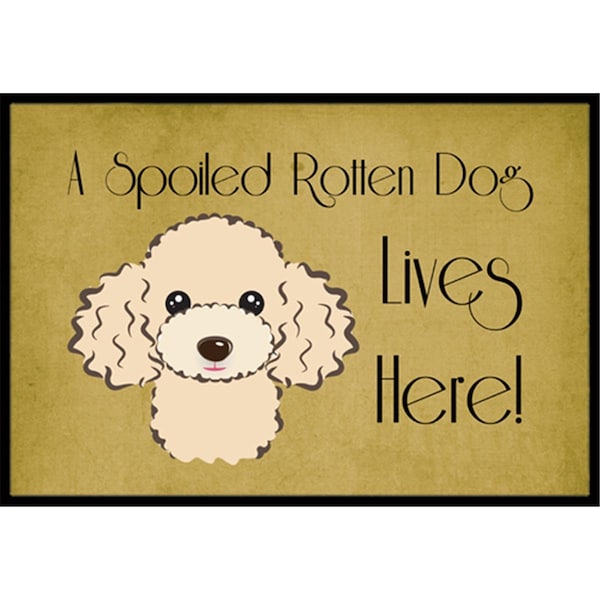 Carolines Treasures Buff Poodle Spoiled Dog Lives Here Indoor & Outdoor Mat, 18 x 27 in. CA77524 - main